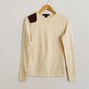 Lauren Ralph Lauren Cream Ribbed Cashmere Sweater